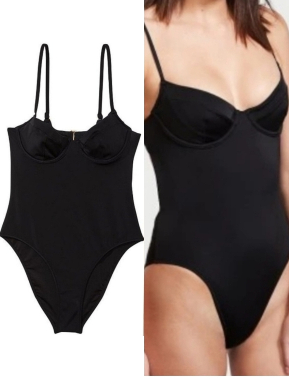 Victoria’s Secret Essential Wicked Cheeky One-Piece Swimsuit Black Medium